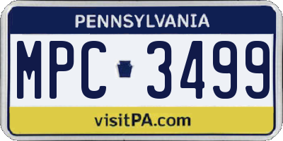 PA license plate MPC3499