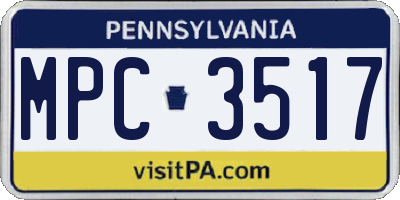 PA license plate MPC3517