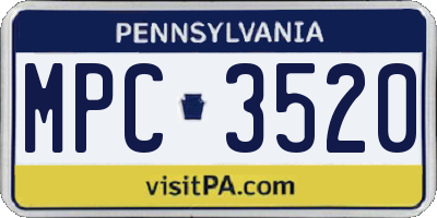 PA license plate MPC3520