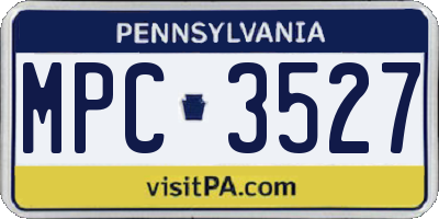 PA license plate MPC3527