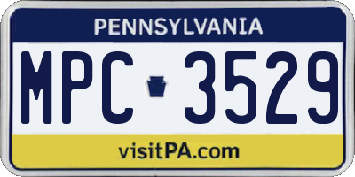 PA license plate MPC3529