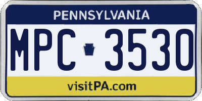 PA license plate MPC3530