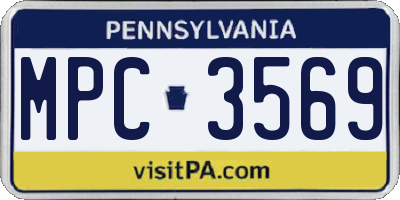 PA license plate MPC3569