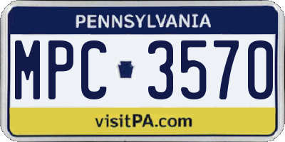 PA license plate MPC3570