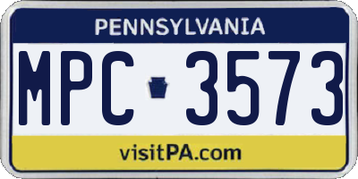 PA license plate MPC3573