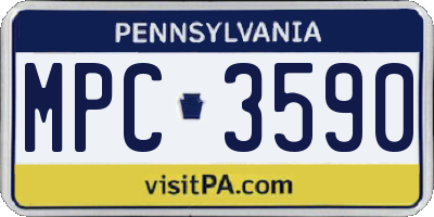 PA license plate MPC3590