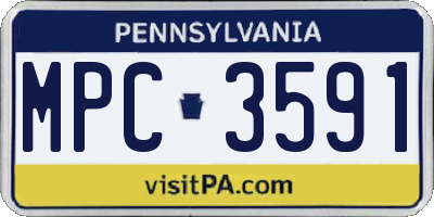 PA license plate MPC3591