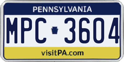 PA license plate MPC3604