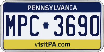 PA license plate MPC3690