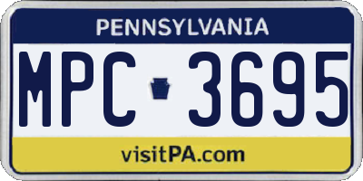 PA license plate MPC3695
