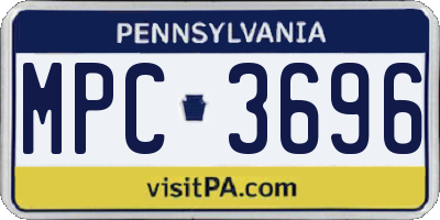 PA license plate MPC3696