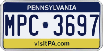 PA license plate MPC3697