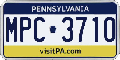 PA license plate MPC3710