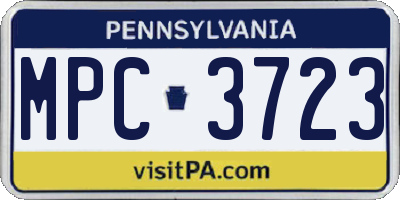 PA license plate MPC3723