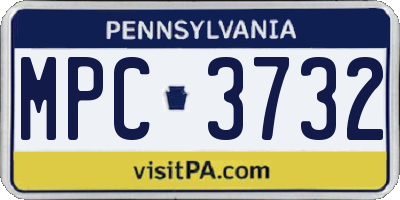 PA license plate MPC3732