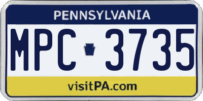 PA license plate MPC3735