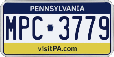PA license plate MPC3779
