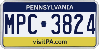 PA license plate MPC3824