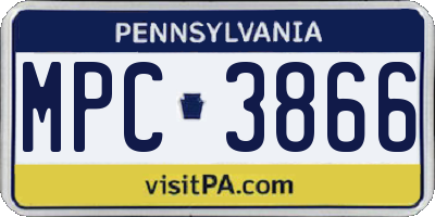 PA license plate MPC3866