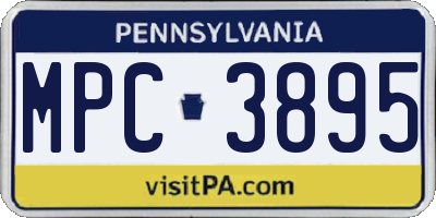 PA license plate MPC3895