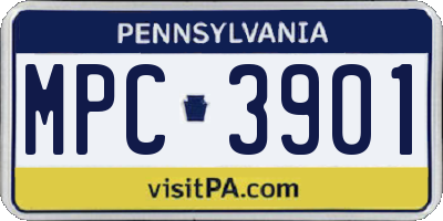 PA license plate MPC3901