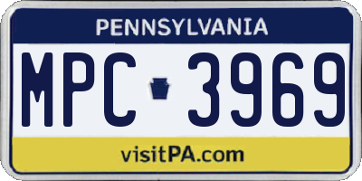 PA license plate MPC3969