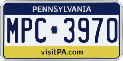 PA license plate MPC3970