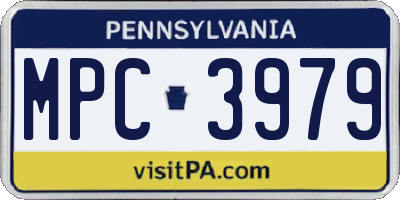 PA license plate MPC3979