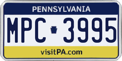 PA license plate MPC3995