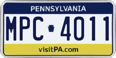 PA license plate MPC4011