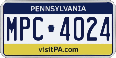 PA license plate MPC4024