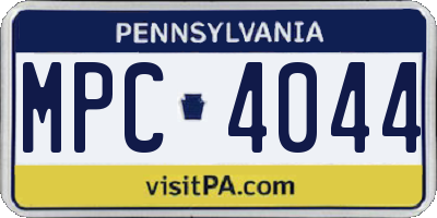 PA license plate MPC4044
