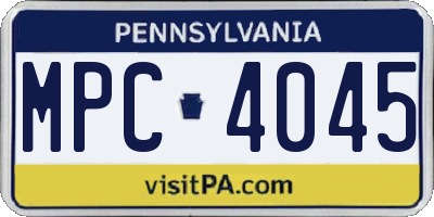 PA license plate MPC4045