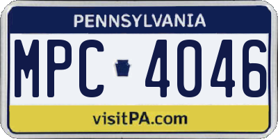 PA license plate MPC4046