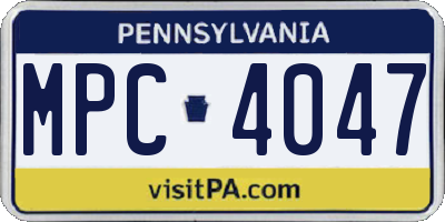 PA license plate MPC4047