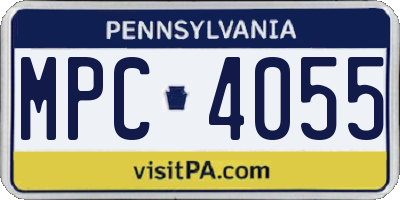 PA license plate MPC4055