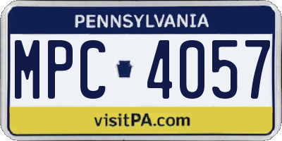 PA license plate MPC4057