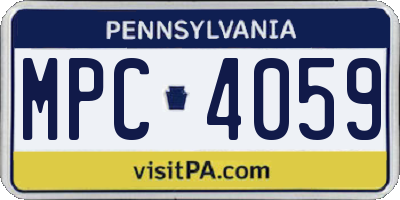 PA license plate MPC4059