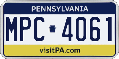 PA license plate MPC4061