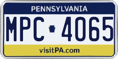 PA license plate MPC4065
