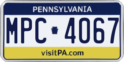 PA license plate MPC4067