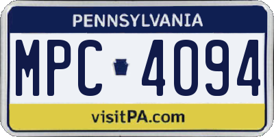 PA license plate MPC4094