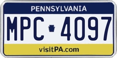PA license plate MPC4097