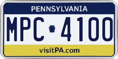 PA license plate MPC4100