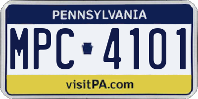 PA license plate MPC4101