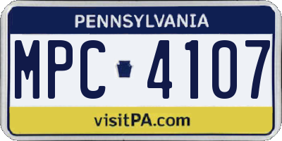 PA license plate MPC4107