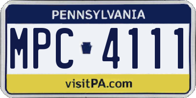PA license plate MPC4111
