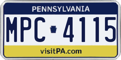 PA license plate MPC4115