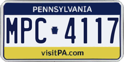 PA license plate MPC4117