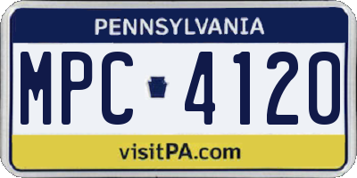 PA license plate MPC4120